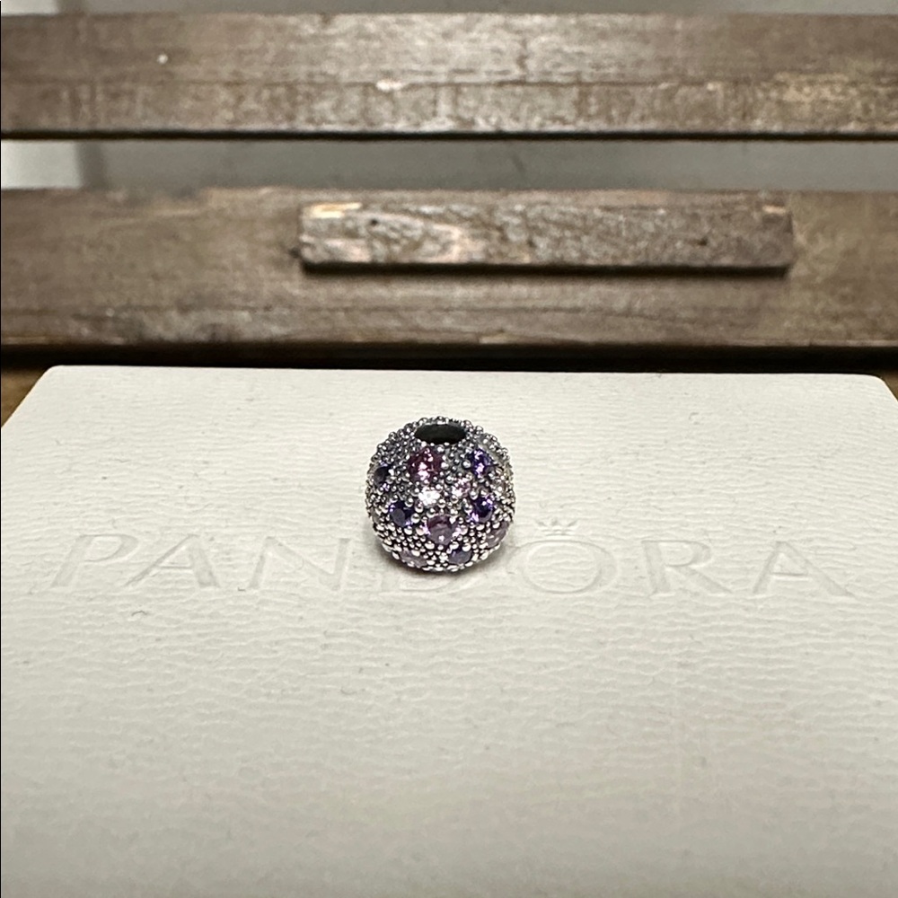 Pandora great shape cosmic stars purple cz s925 ale sterling silver safety clip